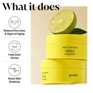NWT Korean Skincare Goodal Green Tangerine Vita-C Eye Gel Patches 60 pads